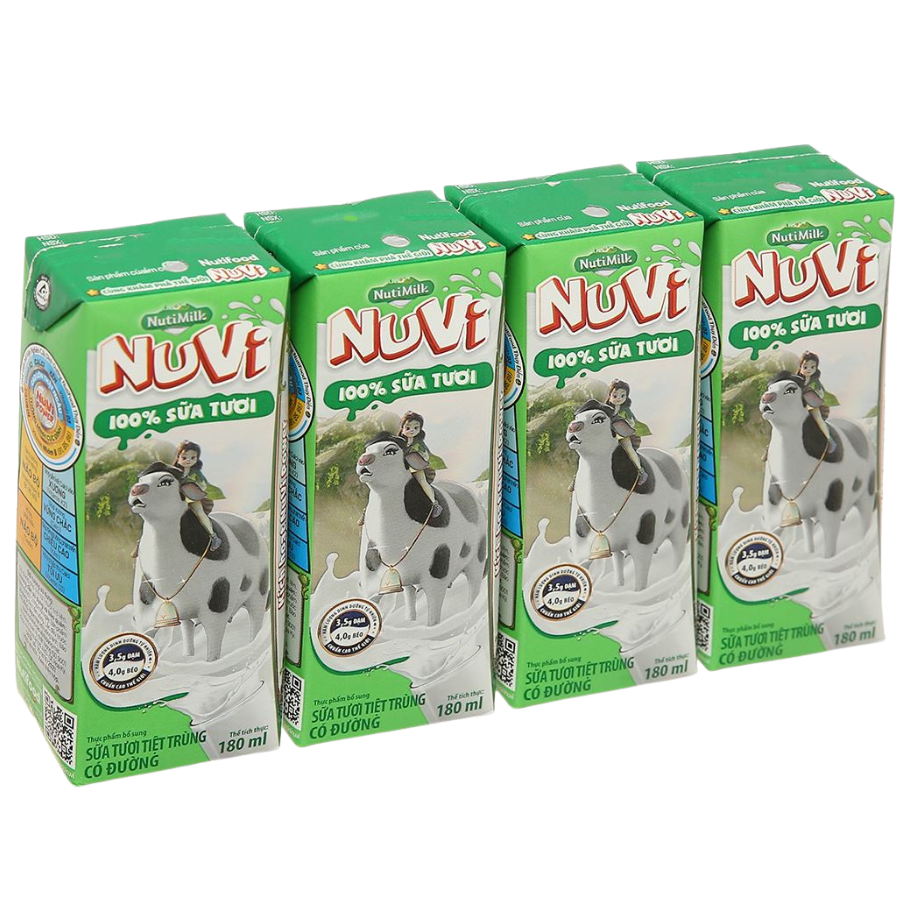 STTT NuVi 100% có đường 4*180ml 5