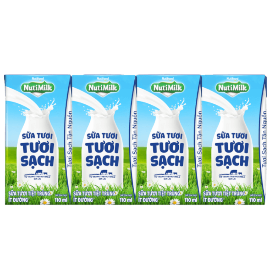 STTT Nutimilk ít đường 110ml*4 2